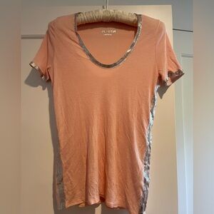 Zadig & Voltaire Blush and Silver Foil T-shirt